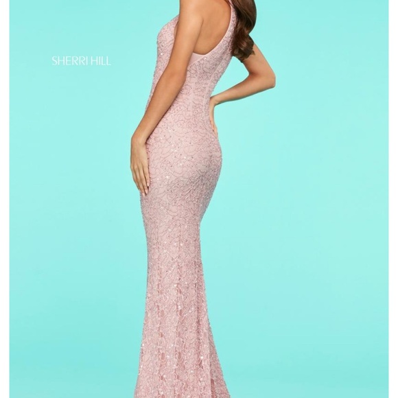 Sherri Hill 53442- Nude/ Ivory Sequin Gown, Size 10 - Picture 4 of 7